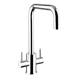 Clearwater Savita Twin Lever Chrome Monobloc Kitchen Sink Mixer Tap