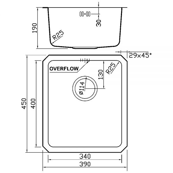 Clearwater Salsa 1 One Bowl Undermount Stainless Steel Kitchen Sink 390 x 450 #2