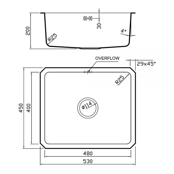 Clearwater Salsa 1 One Bowl Undermount Stainless Steel Kitchen Sink 530 x 450 #2