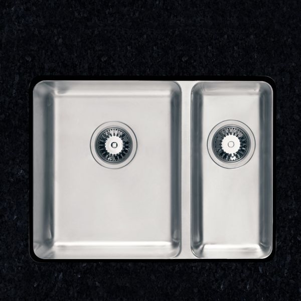 Clearwater Salsa 1.5 Bowl Undermount Stainless Steel Kitchen Sink with Left Hand Main Bowl 600 x 450