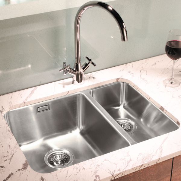 Clearwater Salsa 1.5 Bowl Undermount Stainless Steel Kitchen Sink with Left Hand Main Bowl 600 x 450 #3