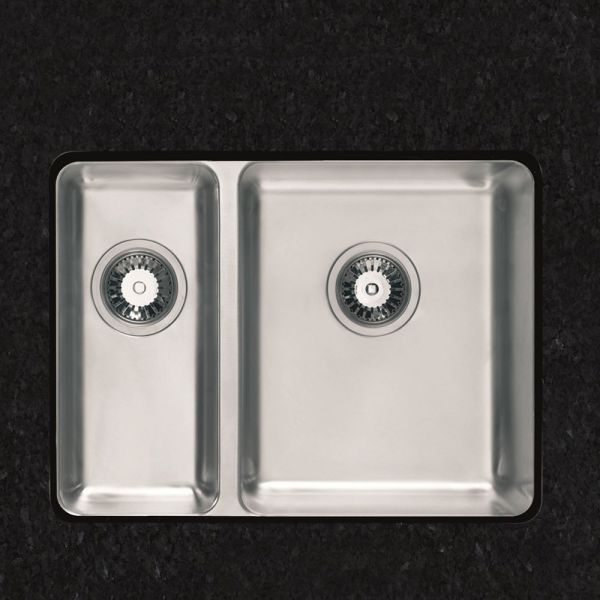 Clearwater Salsa 1.5 Bowl Undermount Stainless Steel Kitchen Sink with Right Hand Main Bowl 600 x 450