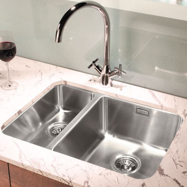 Clearwater Salsa 1.5 Bowl Undermount Stainless Steel Kitchen Sink with Right Hand Main Bowl 600 x 450 #2