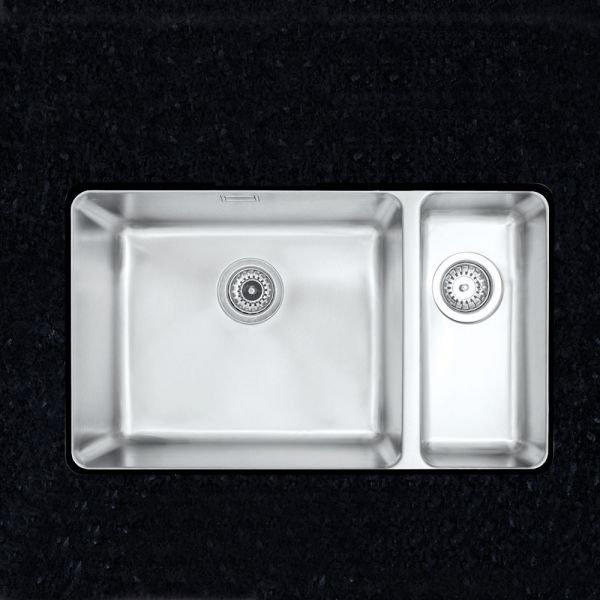 Clearwater Salsa 1.5 Bowl Undermount Stainless Steel Kitchen Sink with Left Hand Main Bowl 740 x 450