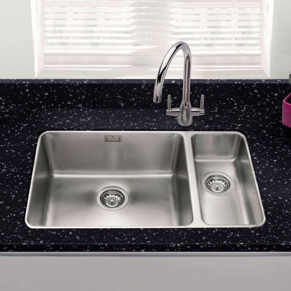 Clearwater Salsa 1.5 Bowl Undermount Stainless Steel Kitchen Sink with Left Hand Main Bowl 740 x 450 #3
