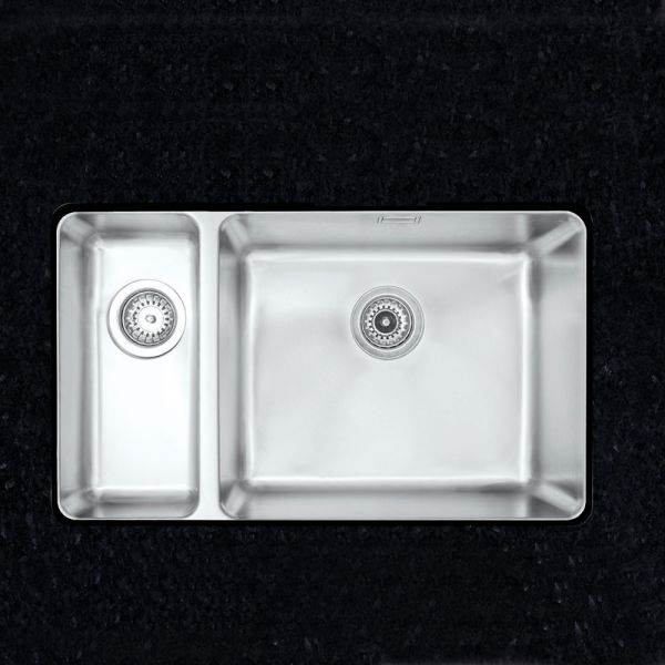 Clearwater Salsa 1.5 Bowl Undermount Stainless Steel Kitchen Sink with Right Hand Main Bowl 740 x 450