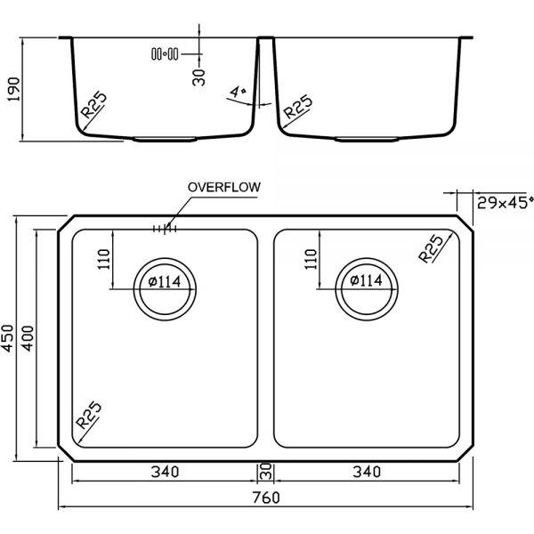 Clearwater Salsa 2 Two Bowl Undermount Stainless Steel Kitchen Sink 760 x 450 #2