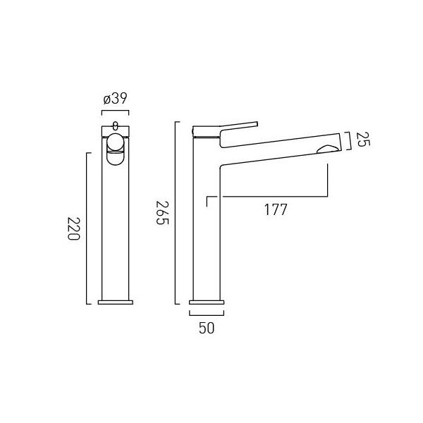 Vado Safari Levered Chrome Low Pressure Tall Basin Mixer Tap #2