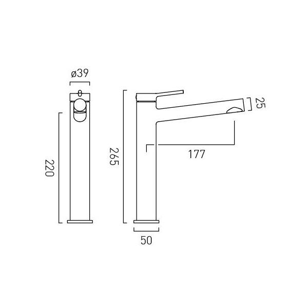 Vado Safari Levered Matt Black Low Pressure Tall Basin Mixer Tap #2