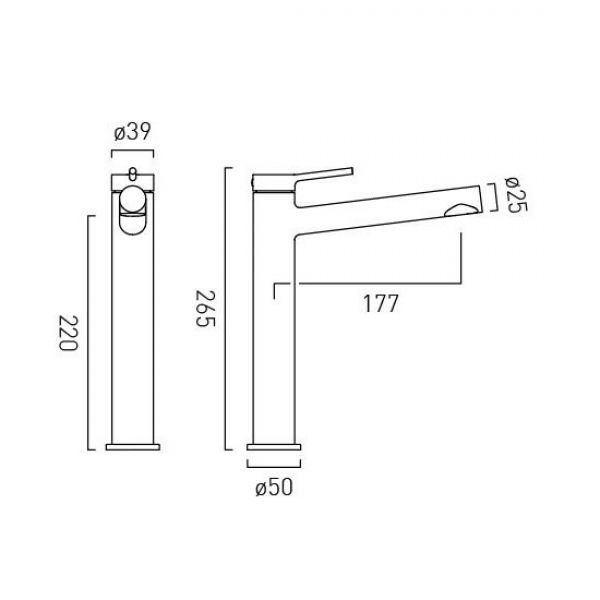 Vado Safari Levered Satin Brass Tall Basin Mixer Tap #2