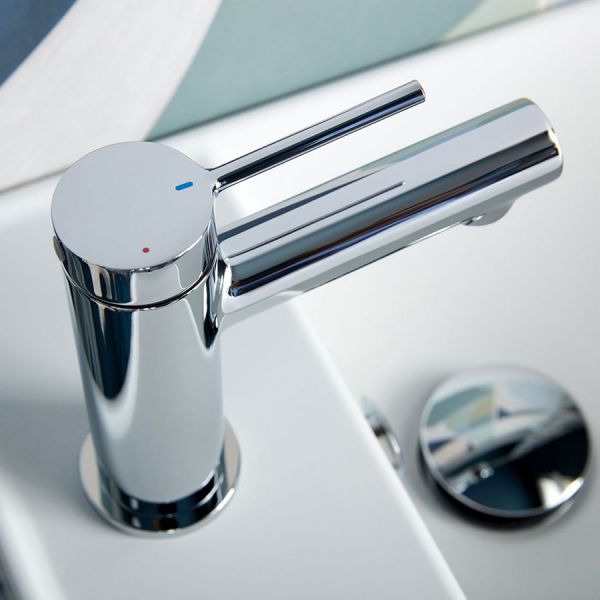Vado Safari Levered Chrome Mini Basin Mixer Tap with Universal Waste #2