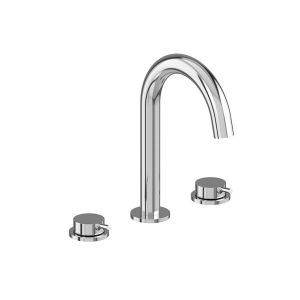 Vado Safari Chrome Deck Mounted 3 Hole Basin Mixer Tap for Low Pressure Systems