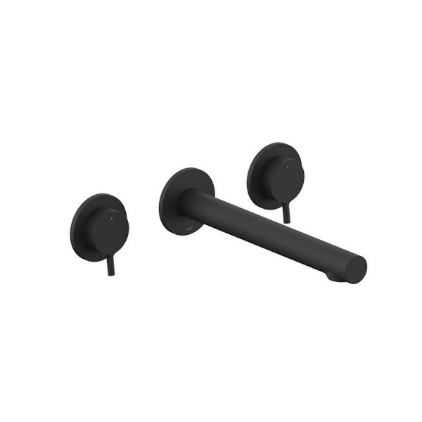Vado Safari Matt Black 3 Hole Wall Mounted Low Pressure Basin Mixer Tap