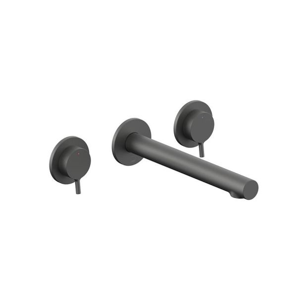 Vado Safari Pewter 3 Hole Wall Mounted Low Pressure Basin Mixer Tap