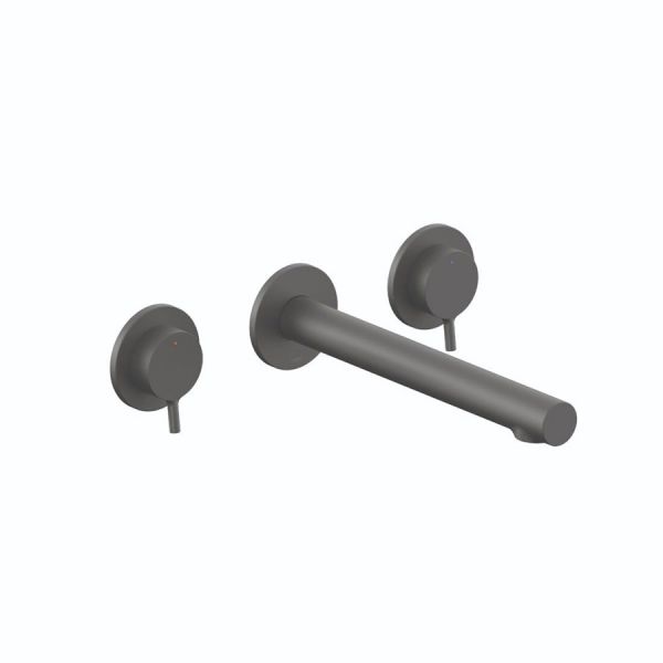 Vado Safari Pewter 3 Hole Wall Mounted Basin Mixer Tap
