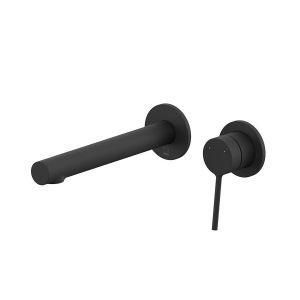 Vado Safari Matt Black Two Hole Wall Mounted Low Pressure Basin Mixer Tap