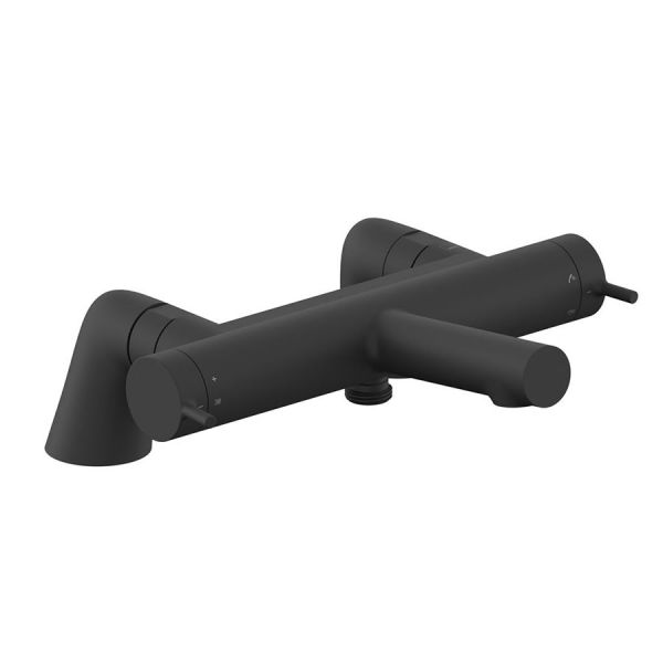 Vado Safari Matt Black Deck Mounted Thermostatic Bath Shower Mixer Tap
