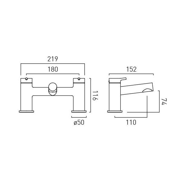 Vado Safari Matt Black Bath Filler Tap #2