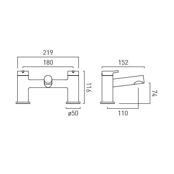 Vado Safari Pewter Bath Filler Tap #2