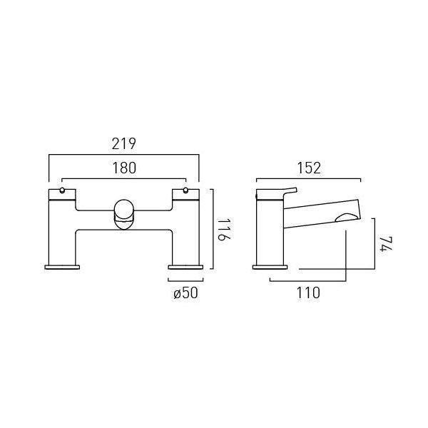 Vado Safari Satin Brass Bath Filler Tap #2