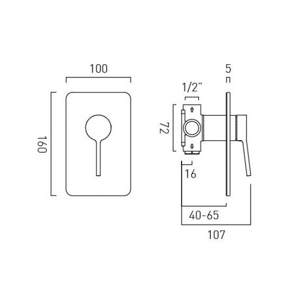 Vado Safari Satin Brass Single Outlet Concealed Manual Shower Valve #2
