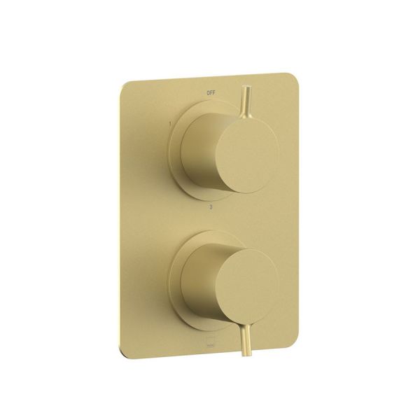 Vado Safari Satin Brass Three Outlet Concealed Thermostatic Shower Valve