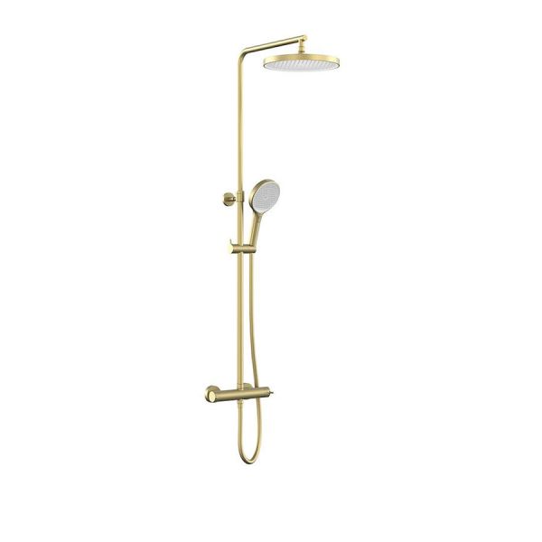 Vado Safari Satin Brass Thermostatic Shower Column