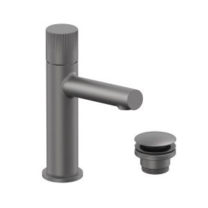 Vado Safari Leverless Pewter Low Pressure Mono Basin Mixer Tap with Universal Waste