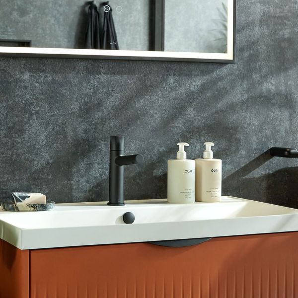 Vado Safari Leverless Matt Black Mono Basin Mixer Tap with Universal Waste #2