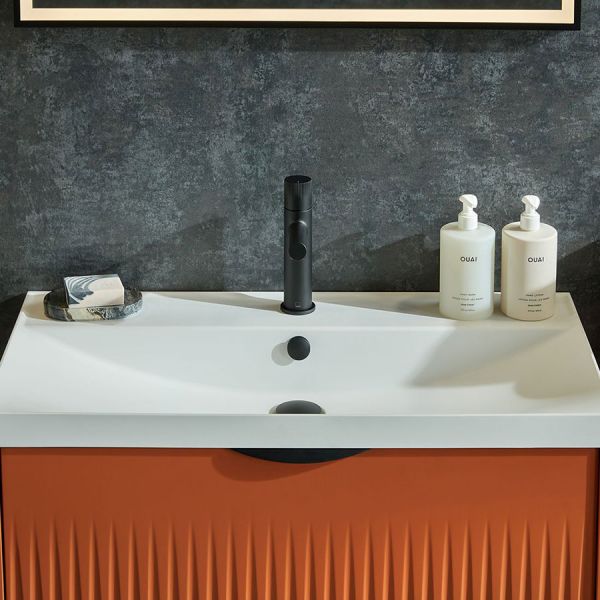 Vado Safari Leverless Matt Black Mono Basin Mixer Tap with Universal Waste #4