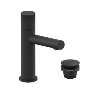 Vado Safari Leverless Matt Black Mono Basin Mixer Tap with Universal Waste