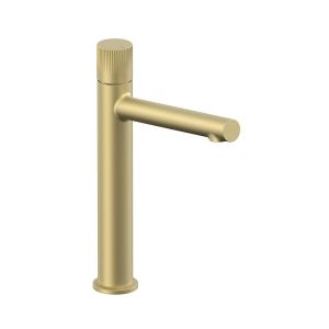 Vado Safari Leverless Satin Brass Tall Basin Mixer Tap for Low Pressure Systems