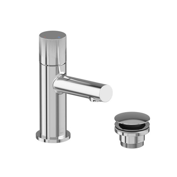 Vado Safari Leverless Chrome Mini Basin Mixer Tap with Universal Basin Waste