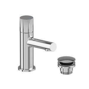 Vado Safari Leverless Chrome Low Pressure Mini Basin Mixer Tap with Universal Basin Waste