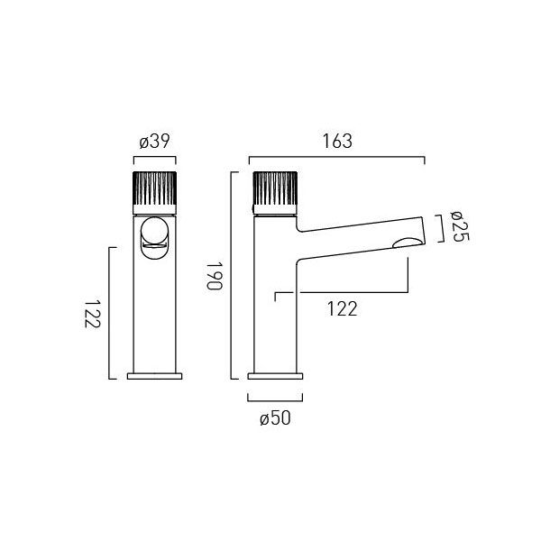 Vado Safari Leverless Chrome Mono Basin Mixer Tap #2