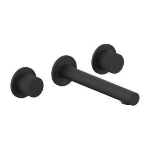Vado Safari Matt Black 3 Hole Leverless Wall Mounted Basin Mixer Tap for Low Pressure Systems