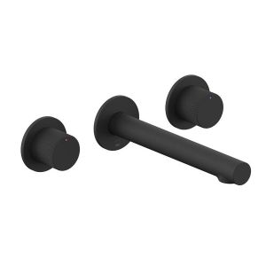 Vado Safari Matt Black 3 Hole Leverless Wall Mounted Basin Mixer Tap