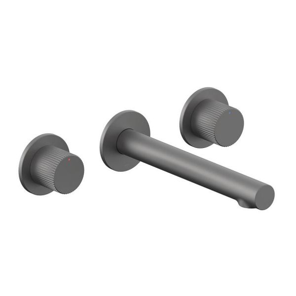 Vado Safari Pewter 3 Hole Leverless Wall Mounted Basin Mixer Tap