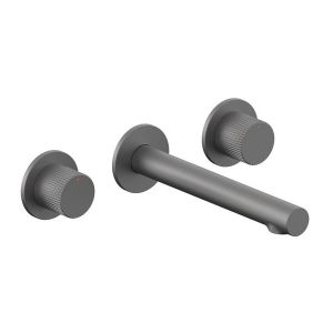 Vado Safari Pewter 3 Hole Leverless Wall Mounted Basin Mixer Tap