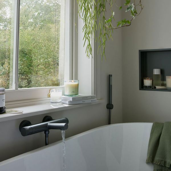 Vado Safari Pewter Leverless Wall Mounted Thermostatic Bath Shower Mixer Tap #3