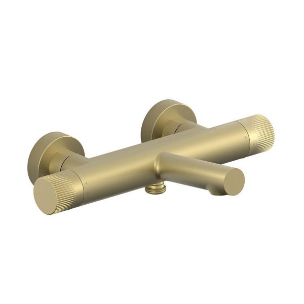 Vado Safari Satin Brass Leverless Wall Mounted Thermostatic Bath Shower Mixer Tap