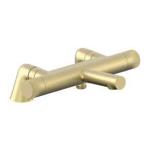 Vado Safari Satin Brass Leverless Thermostatic Bath Shower Mixer Tap