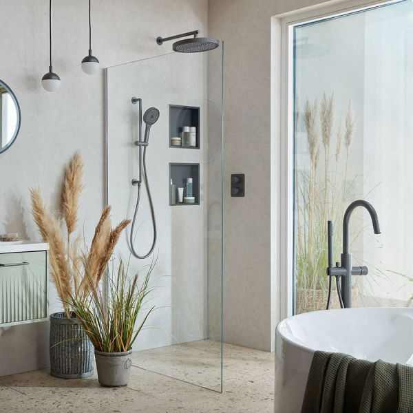 Vado Safari Pewter Floor Mounted Leverless Bath Shower Mixer Tap #2
