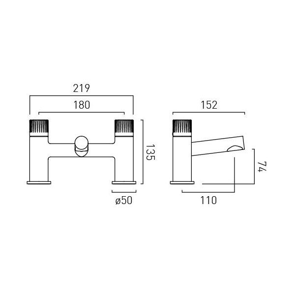 Vado Safari Leverless Matt Black Bath Filler Tap #2