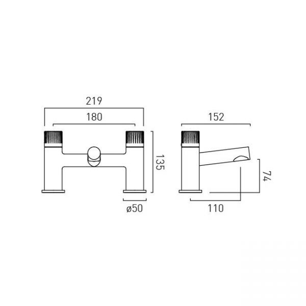Vado Safari Leverless Satin Brass Bath Filler Tap #2