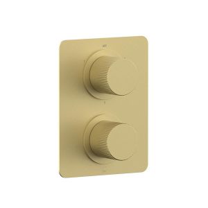 Vado Safari Satin Brass Three Outlet Leverless Concealed Thermostatic Shower Valve