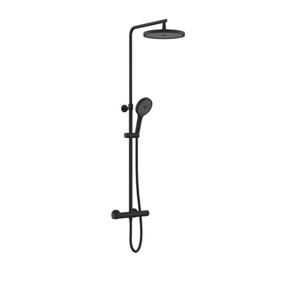 Vado Safari Round Matt Black Thermostatic Shower Column