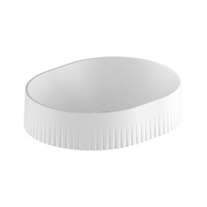 Vado Safari Fluted Arctic White Oval Countertop Basin 430 x 350mm