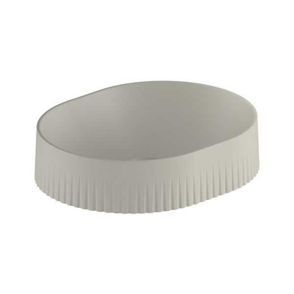 Vado Safari Fluted Cashmere Oval Countertop Basin 430 x 350mm