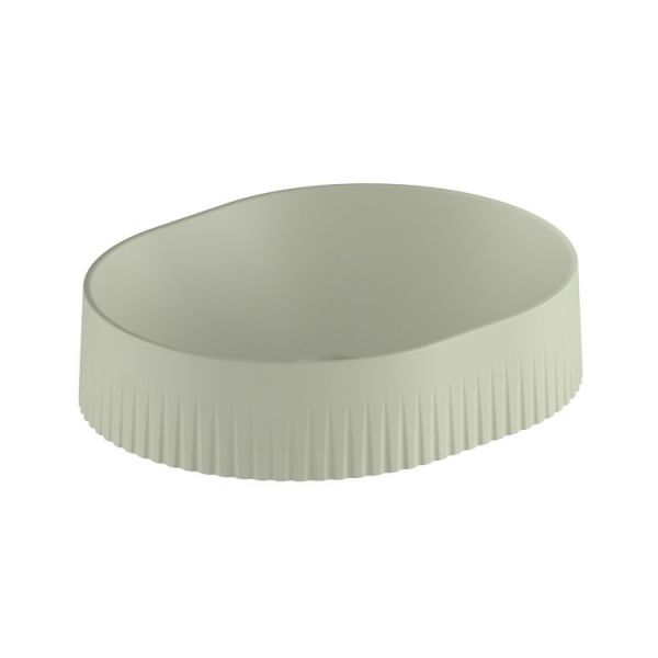 Vado Safari Fluted Sage Green Oval Countertop Basin 430 x 350mm